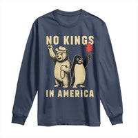 Funny Bear And Penguin Protest Long Sleeve Shirt No Kings In America