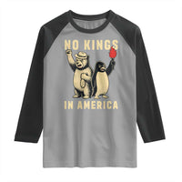 Funny Bear And Penguin Protest Raglan Shirt No Kings In America