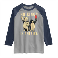 Funny Bear And Penguin Protest Raglan Shirt No Kings In America
