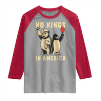 Funny Bear And Penguin Protest Raglan Shirt No Kings In America