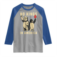 Funny Bear And Penguin Protest Raglan Shirt No Kings In America
