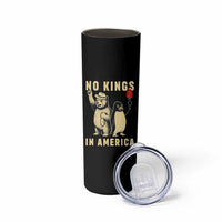 Funny Bear And Penguin Protest Skinny Tumbler No Kings In America