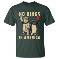 Funny Bear And Penguin Protest T Shirt No Kings In America