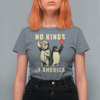 Funny Bear And Penguin Protest T Shirt For Women No Kings In America
