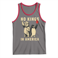 Funny Bear And Penguin Protest Tank Top No Kings In America