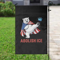 Abolish Ice Garden Flag Funny Polar Bear Kicking Crown