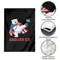 Abolish Ice Garden Flag Funny Polar Bear Kicking Crown