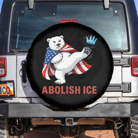 Abolish Ice Spare Tire Cover Funny Polar Bear Kicking Crown