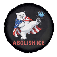 Abolish Ice Spare Tire Cover Funny Polar Bear Kicking Crown