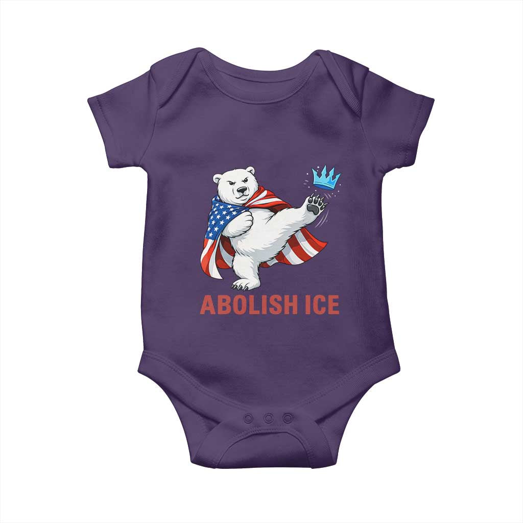 Abolish Ice Baby Onesie Funny Polar Bear Kicking Crown