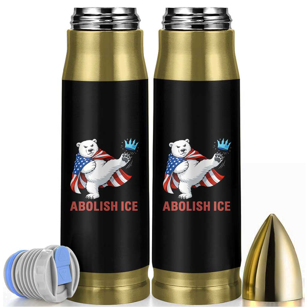 Abolish Ice Bullet Tumbler Funny Polar Bear Kicking Crown