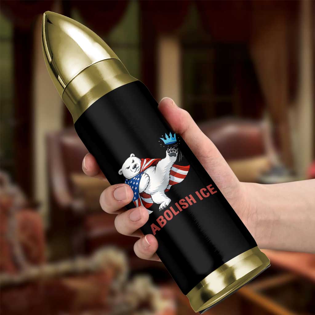 Abolish Ice Bullet Tumbler Funny Polar Bear Kicking Crown