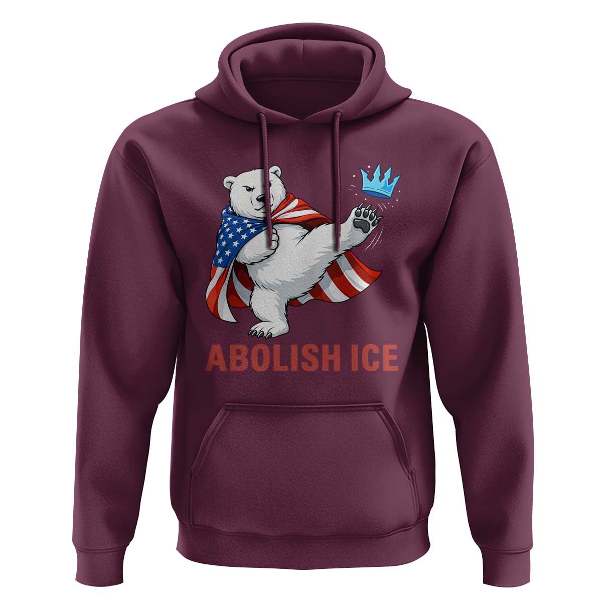 Abolish Ice Hoodie Funny Polar Bear Kicking Crown