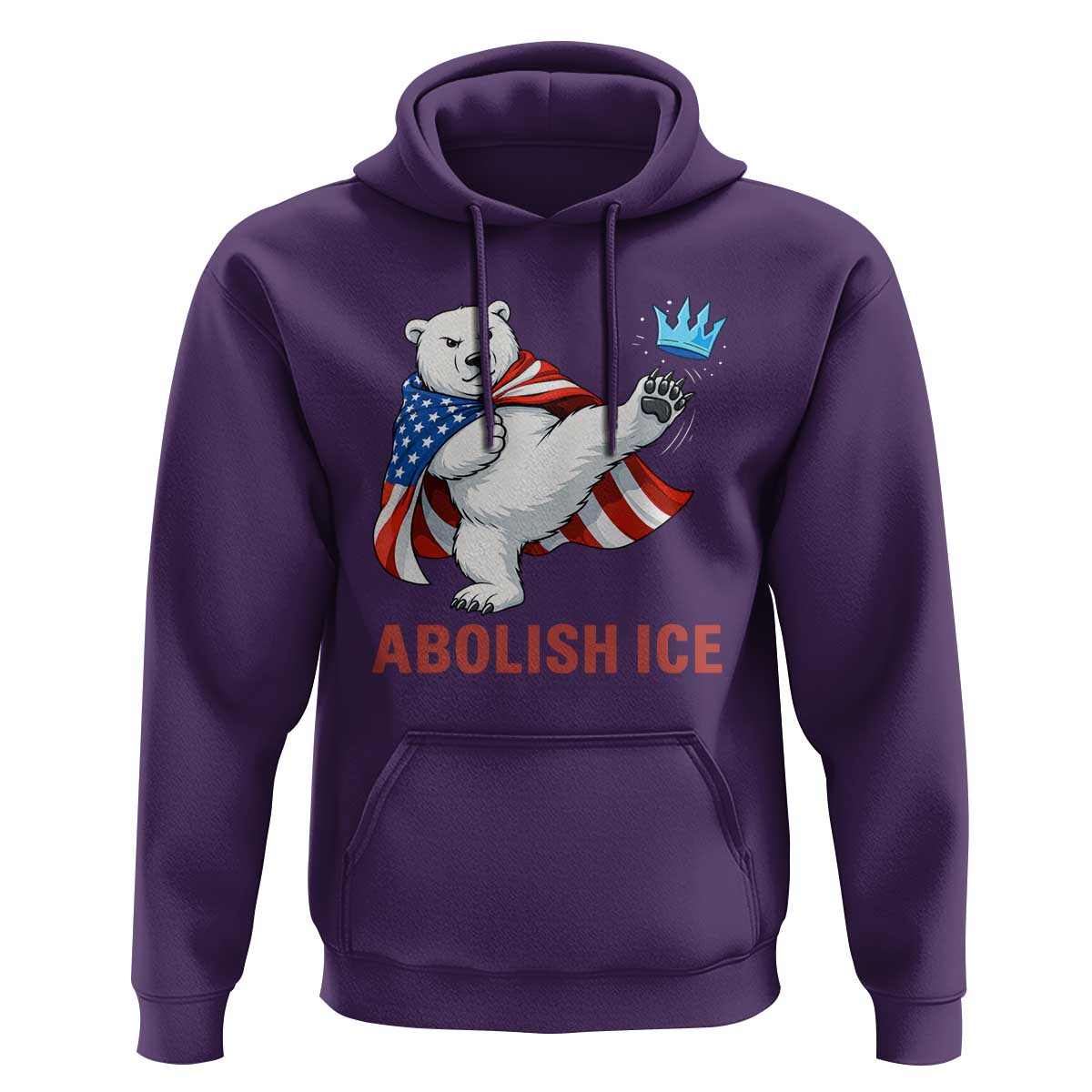 Abolish Ice Hoodie Funny Polar Bear Kicking Crown