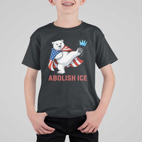 Abolish Ice T Shirt For Kid Funny Polar Bear Kicking Crown