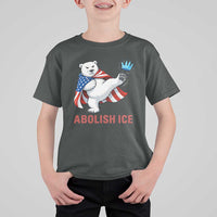 Abolish Ice T Shirt For Kid Funny Polar Bear Kicking Crown