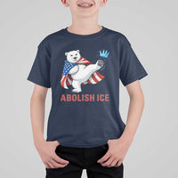 Abolish Ice T Shirt For Kid Funny Polar Bear Kicking Crown