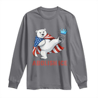 Abolish Ice Long Sleeve Shirt Funny Polar Bear Kicking Crown