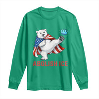 Abolish Ice Long Sleeve Shirt Funny Polar Bear Kicking Crown