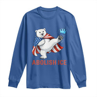 Abolish Ice Long Sleeve Shirt Funny Polar Bear Kicking Crown