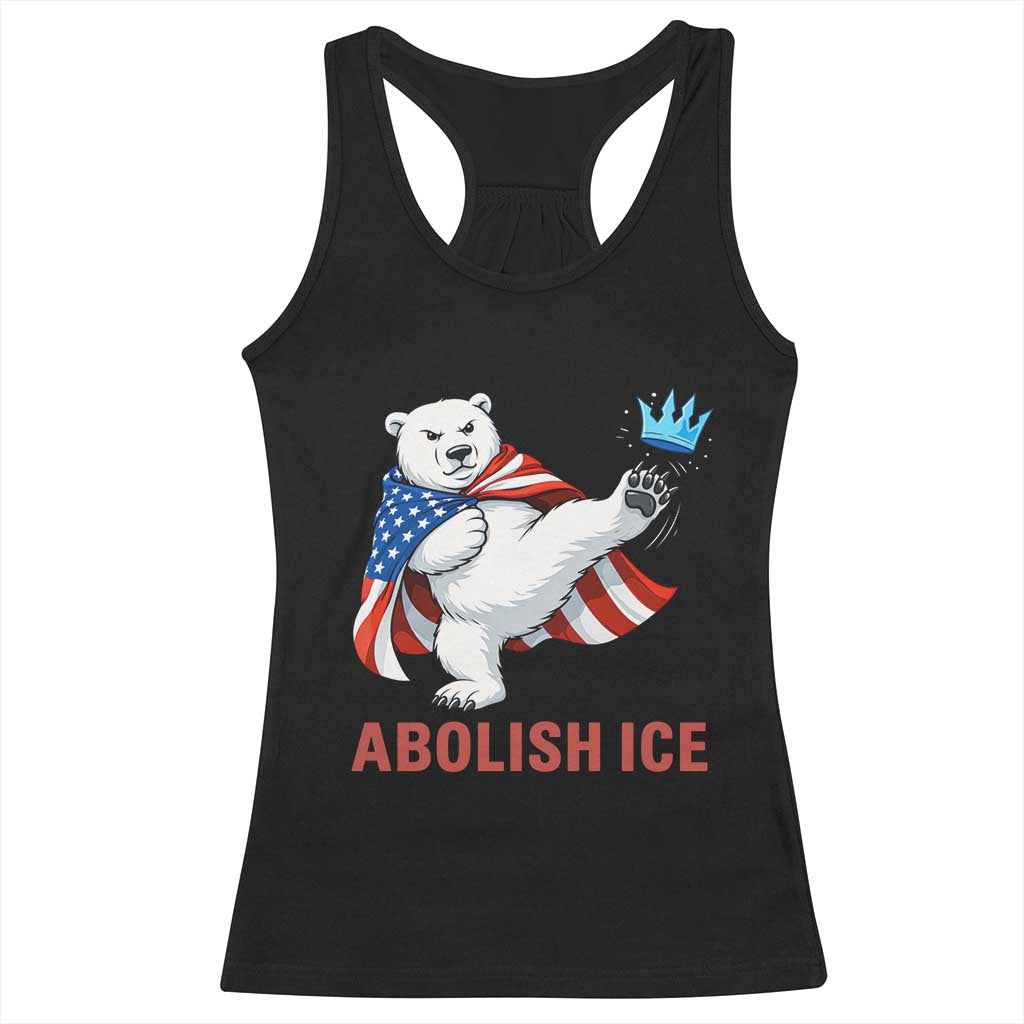 Abolish Ice Racerback Tank Top Funny Polar Bear Kicking Crown