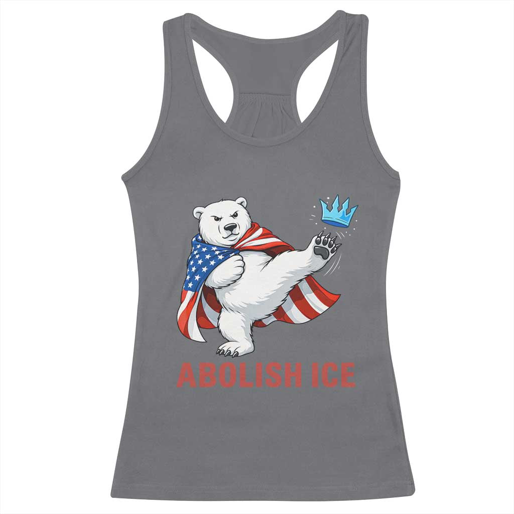 Abolish Ice Racerback Tank Top Funny Polar Bear Kicking Crown