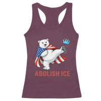 Abolish Ice Racerback Tank Top Funny Polar Bear Kicking Crown