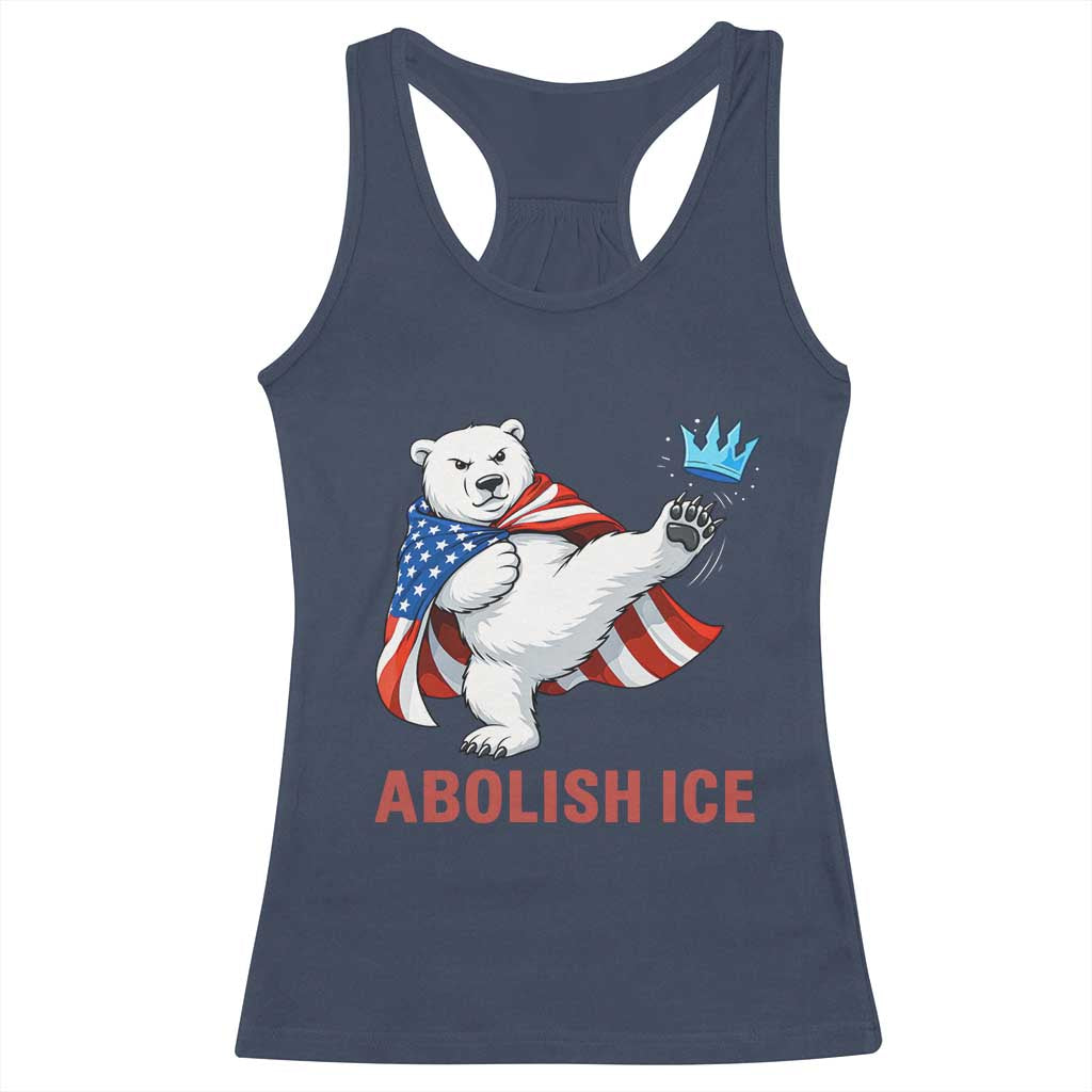Abolish Ice Racerback Tank Top Funny Polar Bear Kicking Crown