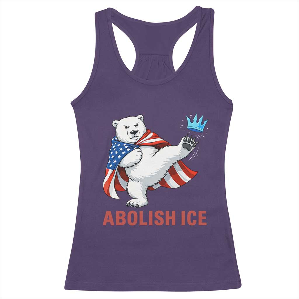 Abolish Ice Racerback Tank Top Funny Polar Bear Kicking Crown