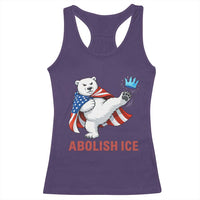 Abolish Ice Racerback Tank Top Funny Polar Bear Kicking Crown