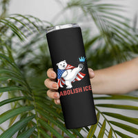 Abolish Ice Skinny Tumbler Funny Polar Bear Kicking Crown
