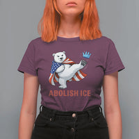 Abolish Ice T Shirt For Women Funny Polar Bear Kicking Crown