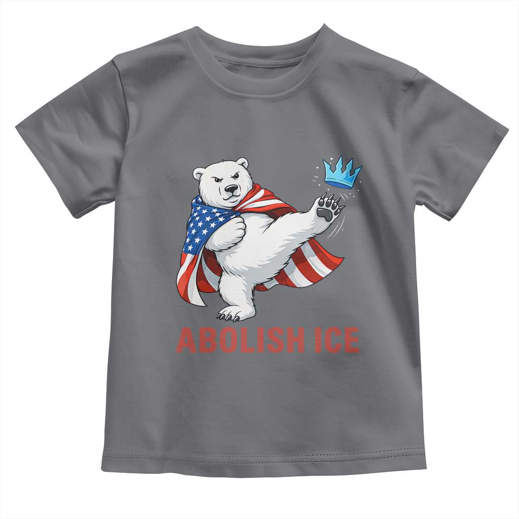 Abolish Ice Toddler T Shirt Funny Polar Bear Kicking Crown