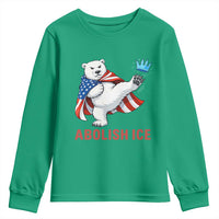 Abolish Ice Youth Sweatshirt Funny Polar Bear Kicking Crown