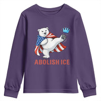 Abolish Ice Youth Sweatshirt Funny Polar Bear Kicking Crown