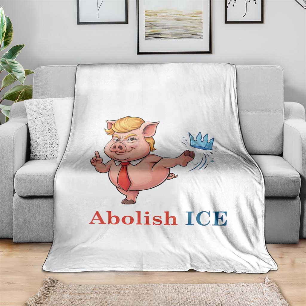 Protest Pig Kicking Icy Crown Throw Blanket Political Humor Gift