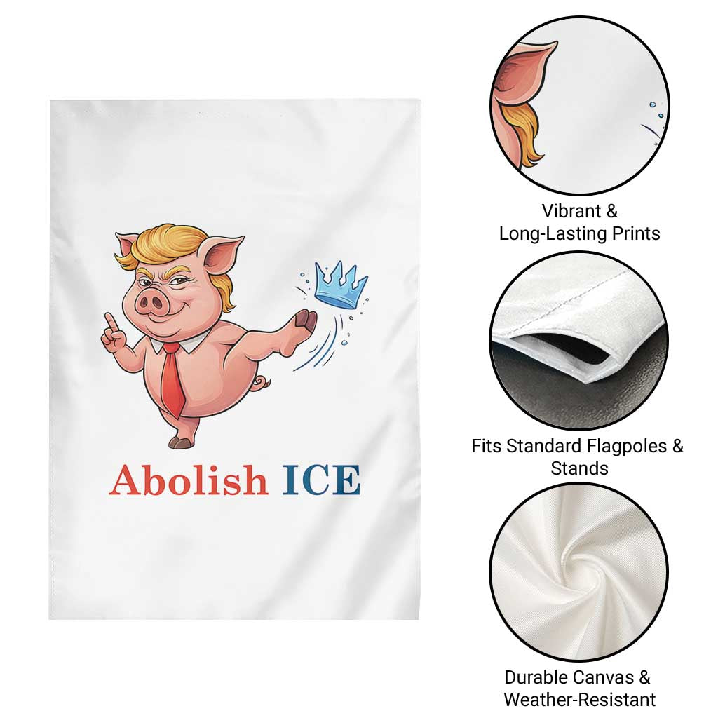 Protest Pig Kicking Icy Crown Garden Flag Political Humor Gift