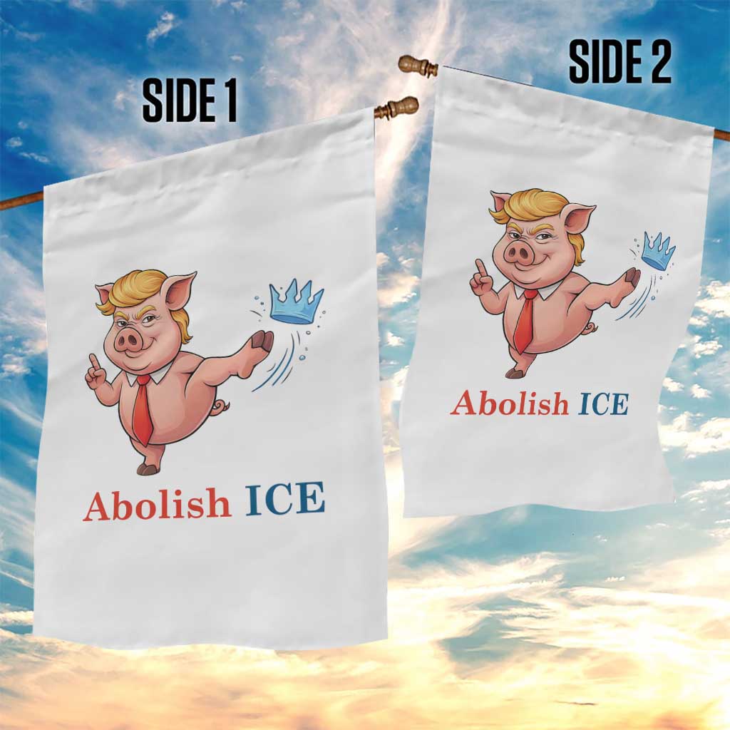 Protest Pig Kicking Icy Crown Garden Flag Political Humor Gift