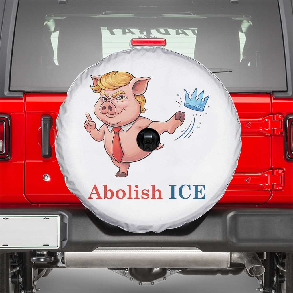 Protest Pig Kicking Icy Crown Spare Tire Cover Political Humor Gift