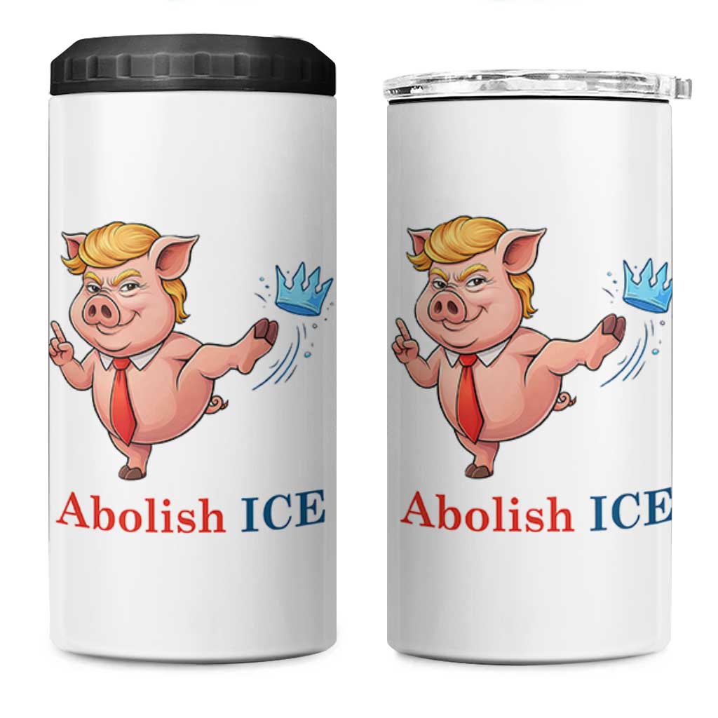 Protest Pig Kicking Icy Crown 4 in 1 Can Cooler Tumbler Political Humor Gift