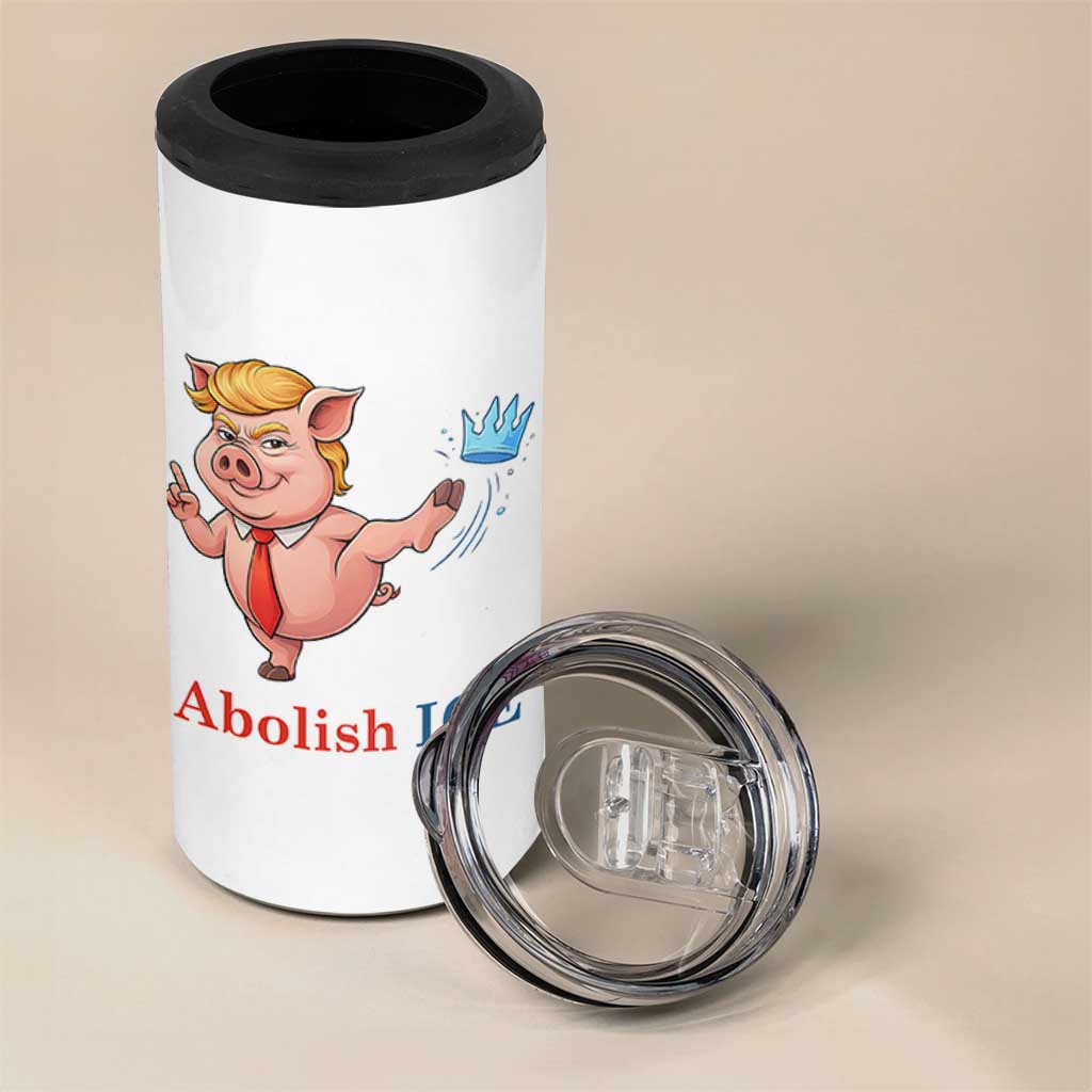 Protest Pig Kicking Icy Crown 4 in 1 Can Cooler Tumbler Political Humor Gift
