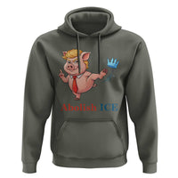 Protest Pig Kicking Icy Crown Hoodie Political Humor Gift