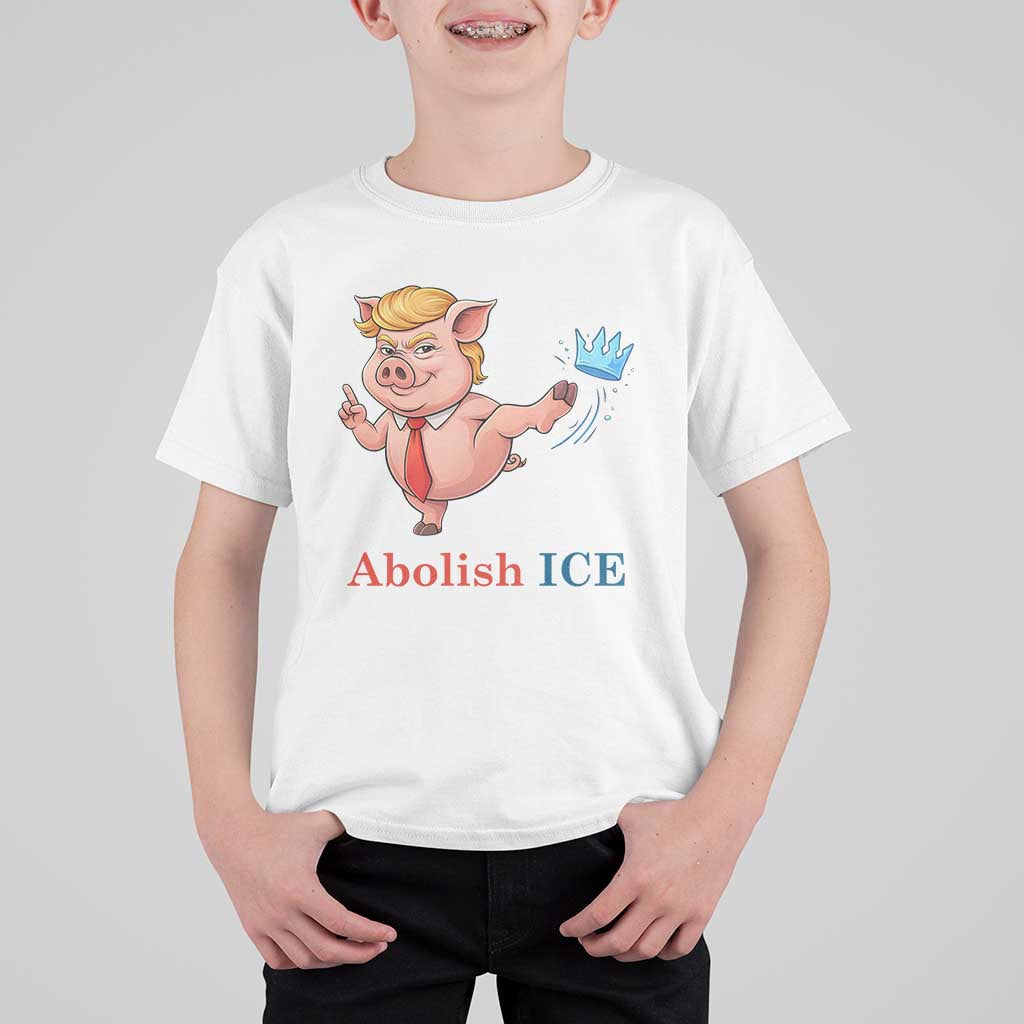 Protest Pig Kicking Icy Crown T Shirt For Kid Political Humor Gift