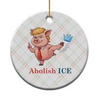 Protest Pig Kicking Icy Crown Ceramic Ornament Political Humor Gift