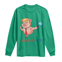 Protest Pig Kicking Icy Crown Long Sleeve Shirt Political Humor Gift