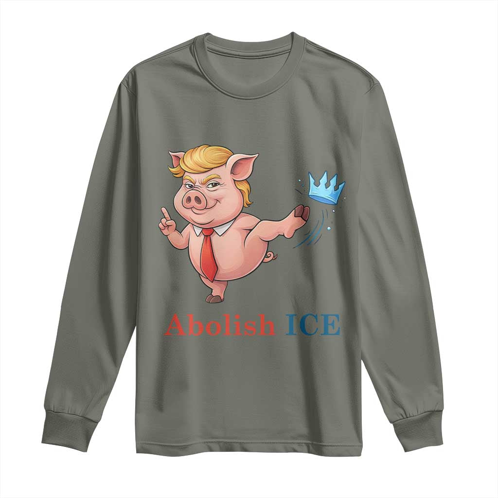 Protest Pig Kicking Icy Crown Long Sleeve Shirt Political Humor Gift