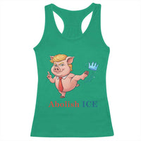 Protest Pig Kicking Icy Crown Racerback Tank Top Political Humor Gift