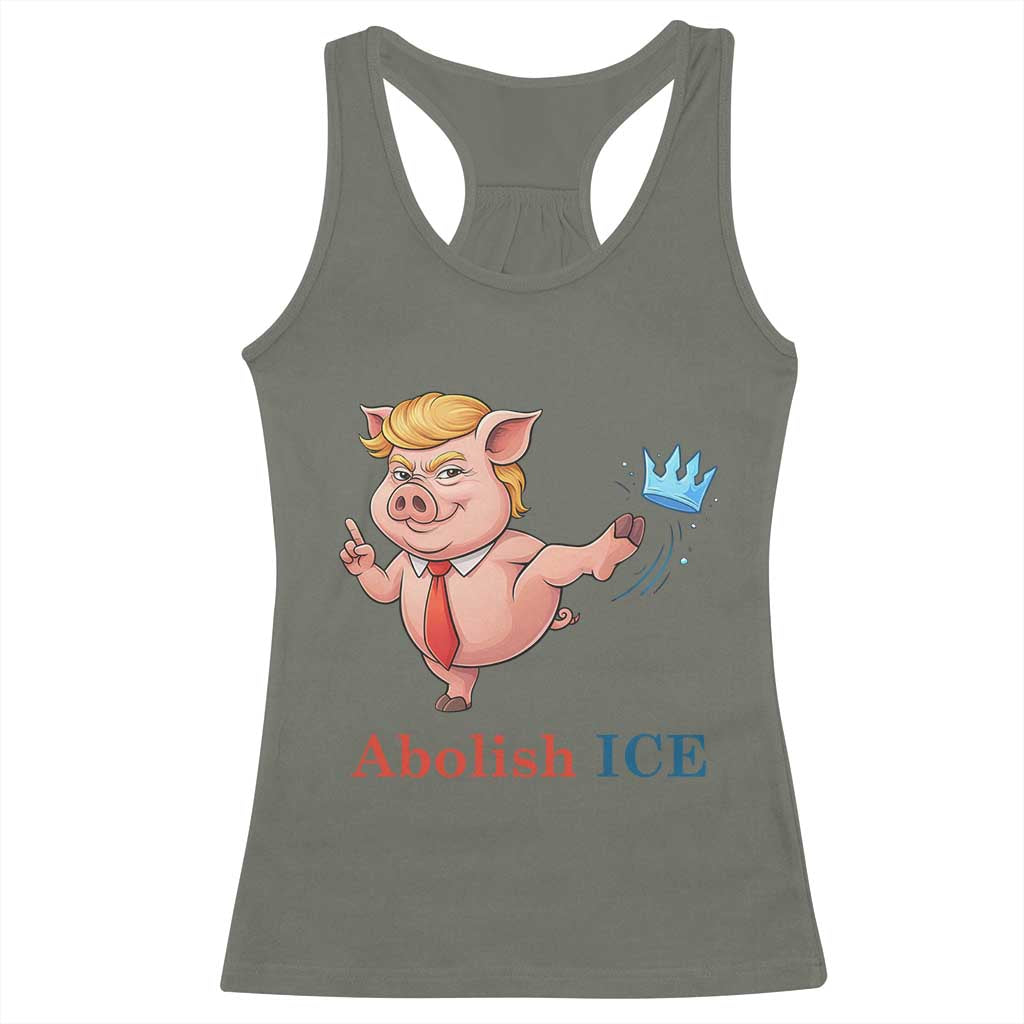 Protest Pig Kicking Icy Crown Racerback Tank Top Political Humor Gift