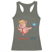 Protest Pig Kicking Icy Crown Racerback Tank Top Political Humor Gift