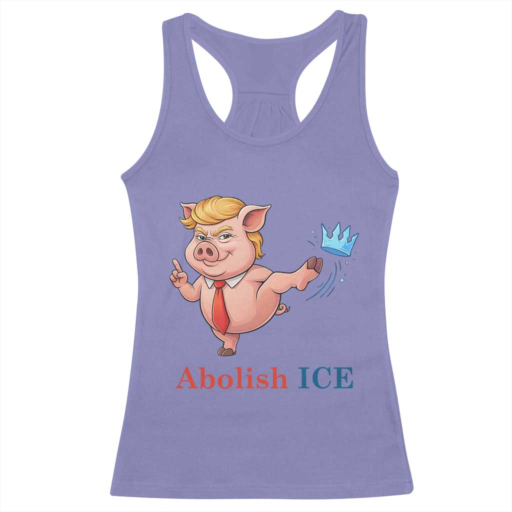 Protest Pig Kicking Icy Crown Racerback Tank Top Political Humor Gift